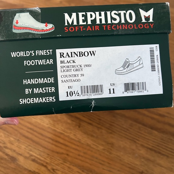 Mephisto Black Loafers Slip-Ons with Moccasin Stitching - Picture 6 of 7